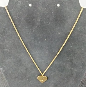 New Heights Jewelers 14K Gold Over Sterling Silver Heart Initial Pendant Necklace