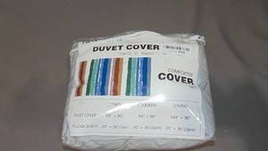 lot 15 image: NEXHOME   Duvet Cover Set   King  3 Pieces Bedding Set  Soft, Light Grey