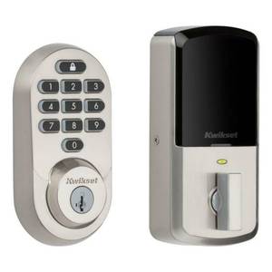 lot 2 image: Kwikset Door Lock Single Cylinder Deadbolt Wi Fi Universal Reversible 883351681933