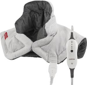 lot 22 image: 2 Pack Lot Sunbeam Heating Pad for Neck and Shoulder Pain Relief with Auto Shut Off and Moist Heating Option, 22 x 19, Grey