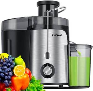 lot 32 image: AJ10B Juicer Machine, 600W Juicer with 3.5 Wide Chute for Whole Fruits and Veg, Juice Extractor with 3 Speeds,