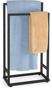 lot 50 image: Free Standing Towel Racks 2 Tier Small Towel Holder Stand for Bathroom Matte Black Stainless Steel Industrial Towel Drying Rack