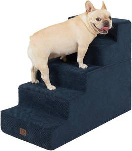 lot 54 image: EHEYCIGA Dog Stairs for High Bed 22.5H, 5-Step Dog Steps Blue