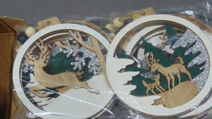 lot 163 image: 6 Pcs Wooden Reindeer Hanging Ornaments