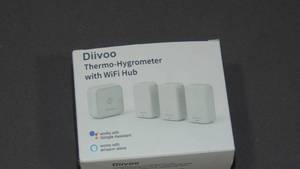 lot 167 image: WiFi Temperature Sensor 3 Pack, Diivoo Remote Thermometer Compatible with Alexa, Wireless Humidity Smart