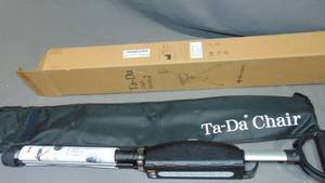 lot 199 image: Ta-Da Chair Series 2- Portable Walking Stick, Cane with Seat, Foldable Chair, Hiking Stick, for Camping, Hiking, Lightweight Aluminum, Easy Carry, Anti-Slip