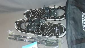lot 207 image: AMBIO Light Weight Snowshoes for Men Women Youth Kids, Aluminum Snow Shoes with Trekking Poles and Carrying Tote Bag