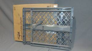 lot 212 image: MYPET North States 40 Paws Portable Pet Gate Made in USA, Expands & Locks in Place with No Tools. Pressure Mount. Fits 26-40 Wide (23 Tall, Fieldstone)