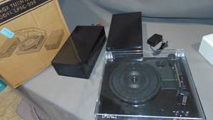lot 229 image: Wireless Vinyl Record Player with External Speakers, 3-Speed Belt-Drive Turntable for Vinyl Albums with Auto Off and Wireless Input