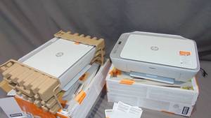 lot 240 image: 2 Pack Lot HP DeskJet 2755e Wireless Color inkjet-printer, Print, scan, copy Used