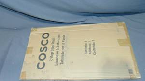 lot 242 image: COSCO Two-Step Modern Metal Gray Household Folding Step Stool Reach Height