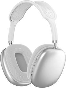 lot 74 image: Wireless Bluetooth Headphones, Noise Reduction Over Ear Gaming Headset with Power Display, Volume Control, Clear Sound Heavy Bass Wireless Headphones for Computer PC (White)