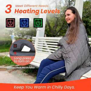 lot 86 image: Portable Heated Blanket DC 7.4V Port, 3 Heat Settings DC Heated Blanket  58x38