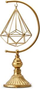 lot 116 image: 5.6 W x 16.3 H Metal Geometric Abstract Sculpture on Cast Iron Base,Metal Geometric Sculpture