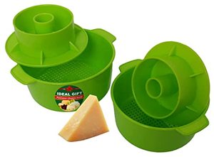 lot 129 image: PetriStor 2 pcs Cheesemaking Kit heese Mold Press Strainer cheese With Follower Piston 40 oz (1,2 liters) Tofu Press Mold Cheese Making Kit Machine Color green