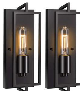 lot 135 image: Chafsris Steel Flush Mounted Sconce (Set of 2)
