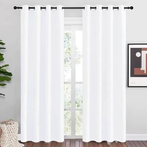 lot 150 image: NICETOWN Window Curtains 86 inches Long - (Pure White) 55 by 86 inches, 1 Pair, 50% Light Blocking Grommet DrapesDraperies for Living Room