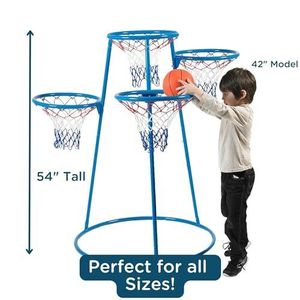 lot 214 image: Angeles 4-Hoop Toddler Basketball Hoops with Storage Bag, Kids Basketball  756118925109