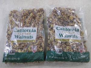 (B-2) 2 Pounds California Shelled Walnuts 2 - 1 Pound Bags Best by Aug 2024