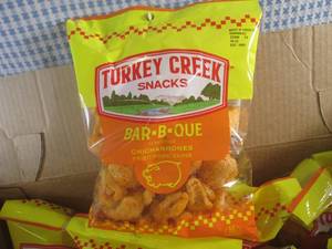 (A-4T) Case 12 Bags Bar-B-Que Fried Pork Skins Past Date