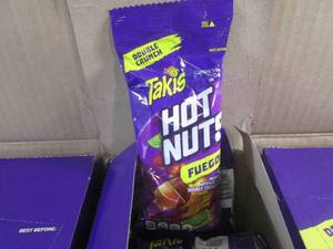 (EC2) Case 36 Bags Takis Hot Nuts Fuego Hot Chili Pepper &amp Lime Double Crunch Peanuts 3 Inner Boxes of 12 Bags Each Past Date