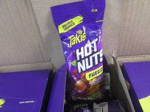 (EC2) Case 36 Bags Takis Hot Nuts Fuego Hot Chili Pepper &amp Lime Double Crunch Peanuts 3 Inner Boxes of 12 Bags Each Past Date