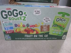 (B-1) Case of GoGo Squeez Fruit On The Go Apple Sauce Pouches Variety Pack 6 Inner Boxes of 12 Pouches Each Past Date
