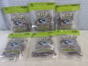 (B-3) 6 Bags Wild River Green Chile Beef Jerky 3.5oz Bags Past Date