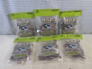 (B-3) 6 Bags Wild River Green Chile Beef Jerky 3.5oz Bags Past Date