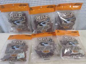 (B-3) 6 Bags Wild River Mild Beef Jerky 3.5oz Bags Past Date