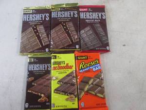 (B-3) 6 Giant and XL Candy Bars Best by Dates Vary April - Sept 2024