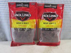 (B-3) 2 Family Size Bags Jack Links Teriyaki Beef Jerky Past Date