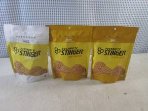 (B-1) 3 Bags of Honey Stinger Mini Waffles 2 Honey 1 Vanilla Best by April 2024