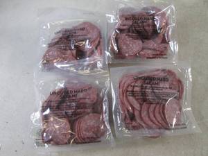 (B-2) 2 Pounds of Uncured Hard Salami Slices 4- 12 Pound Packs No Need To Refrigerate Until Opened