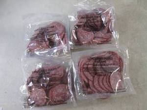 (B-2) 2 Pounds of Uncured Hard Salami Slices 4- 12 Pound Packs No Need To Refrigerate Until Opened