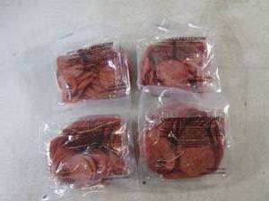 (B-2) 2 Pounds of Uncured Hard Salami Slices 4- 12 Pound Packs No Need To Refrigerate Until Opened