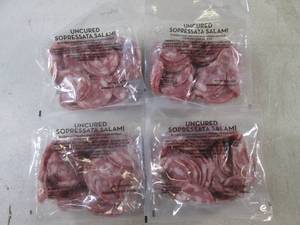 (B-3) 2 Pounds of Uncured Sopressata Salami Slices 4- 12 Pound Packs No Need To Refrigerate Until Opened