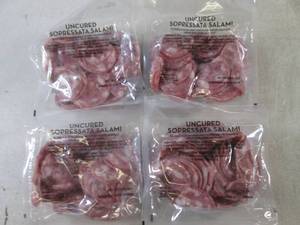 (B-3) 2 Pounds of Uncured Sopressata Salami Slices 4- 12 Pound Packs No Need To Refrigerate Until Opened