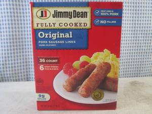 (FRZ) Box 36 Count Frozen Jimmy Dean Fully Cooked Original Pork Sausage Links Past Date