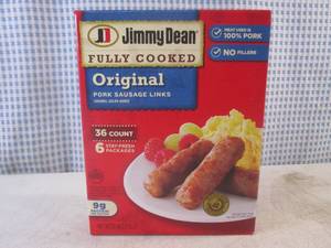 (FRZ) Box 36 Count Frozen Jimmy Dean Fully Cooked Original Pork Sausage Links Past Date