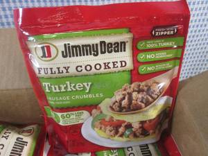 (FRZ) Case 6 Bags Frozen Jimmy Dean Fully Cooked Turkey Sausage Crumbles 9.6oz Bags Past Date