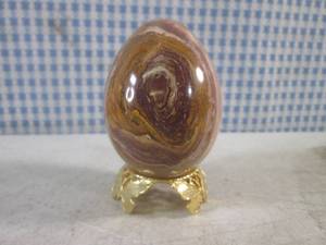 (FS) Polished Stone Egg with Stand - Egg is 2 34 x 2