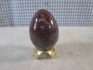 (FS) Polished Stone Egg with Stand - Egg is 2 34 x 2