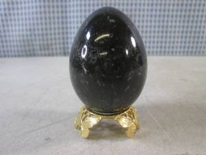 (FS) Polished Stone Egg with Stand - Egg is 2 34 x 2