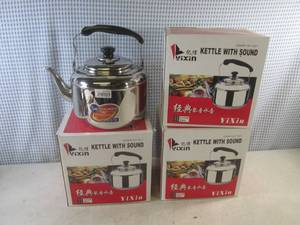 (F-0) 3 Stainless Kettles with Sound