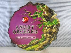 (FS) Angry Orchard Hard Cider Hopn Mad Apple Tin Bar Sign 20 x 19