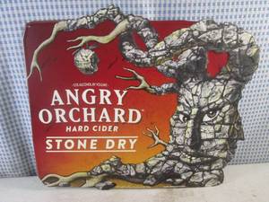 (FS) Angry Orchard Hard Cider Stone Dry Tin Bar Sign 18 x 15