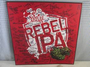 (FS) Samuel Adams Rebel IPA West Coast Style Tin Bar Sign 18 x 18