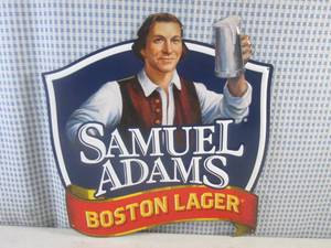 (FS) Samuel Adams Boston Lager Tin Bar Sign 14 12 x 15 12