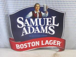 (FS) Samuel Adams Boston Lager Tin Bar Sign 16 12 x 14 12